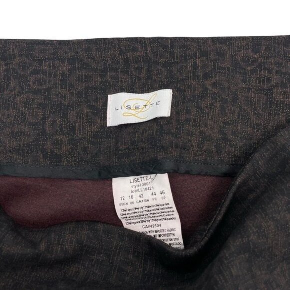 LISETTE L Straight Leg Pull On Pants Sz 12 Cheetah Print - Picture 5 of 6